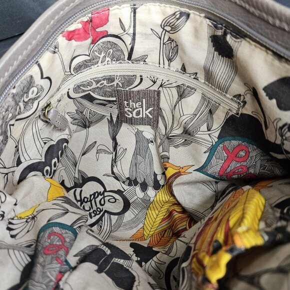 The Sak GRAY Pebbled Leather Women’s Purse Tote Bag Real Leather Very Nice - Picture 13 of 16